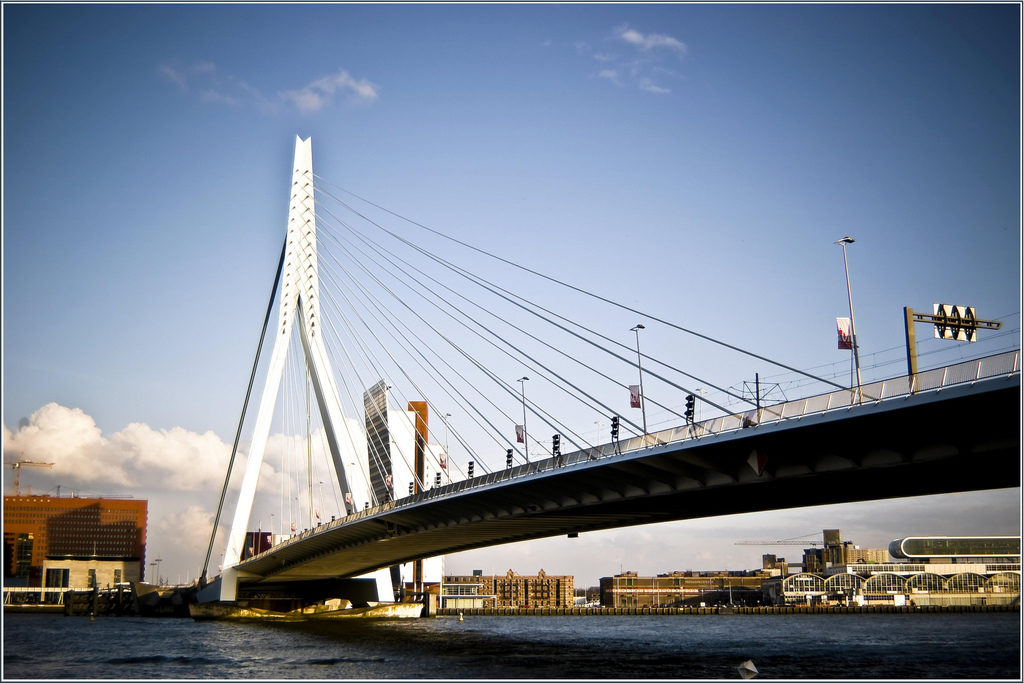 The Erasmus bridge in Rotterdam, NL